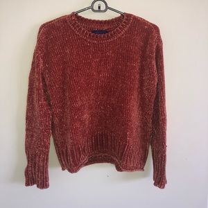 orange chenille sweater